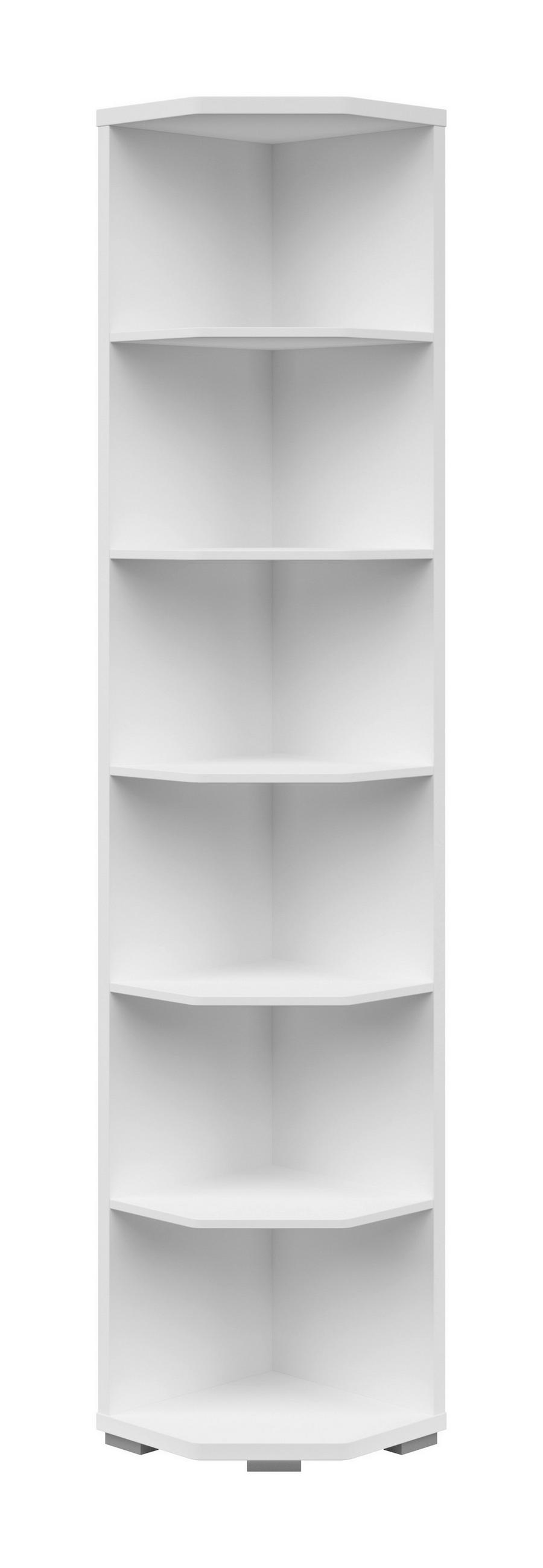 AKTENREGAL Weiß  - Silberfarben/Weiß, KONVENTIONELL, Holzwerkstoff/Kunststoff (39,5/210,4/39,5cm) - Voleo