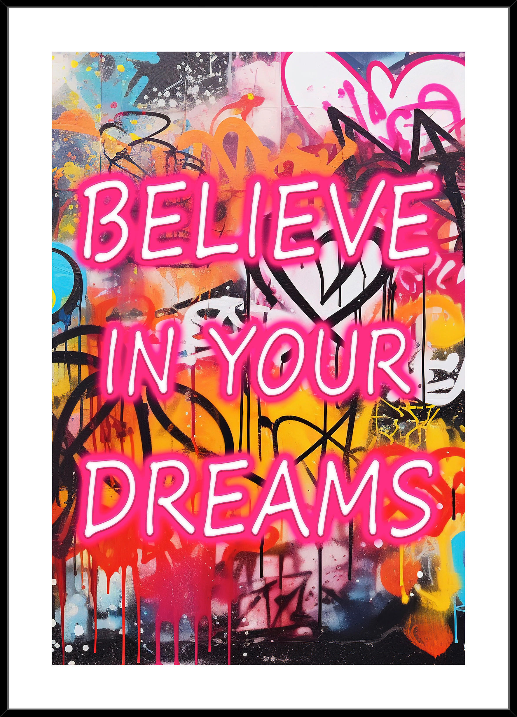 KUNSTDRUCK Text 50/70 cm  - Multicolor/Schwarz, Trend, Holzwerkstoff (50/70cm) - Monee