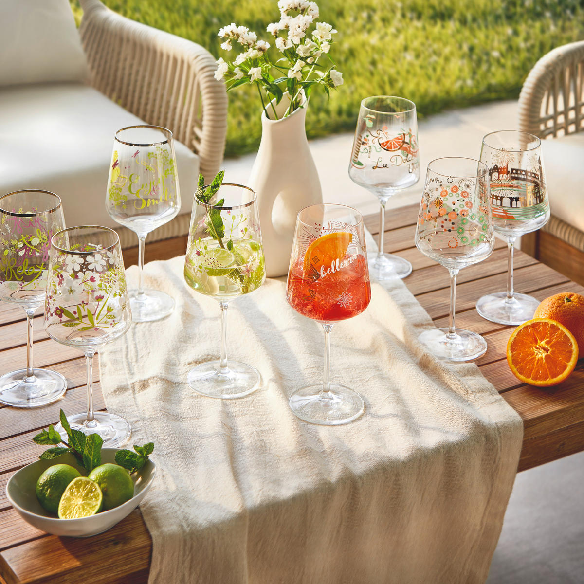 SPRITZERGLAS 544 ml 4-teilig  - Türkis/Beige, LIFESTYLE, Glas (20,3/26,6/19,4cm) - Ritzenhoff