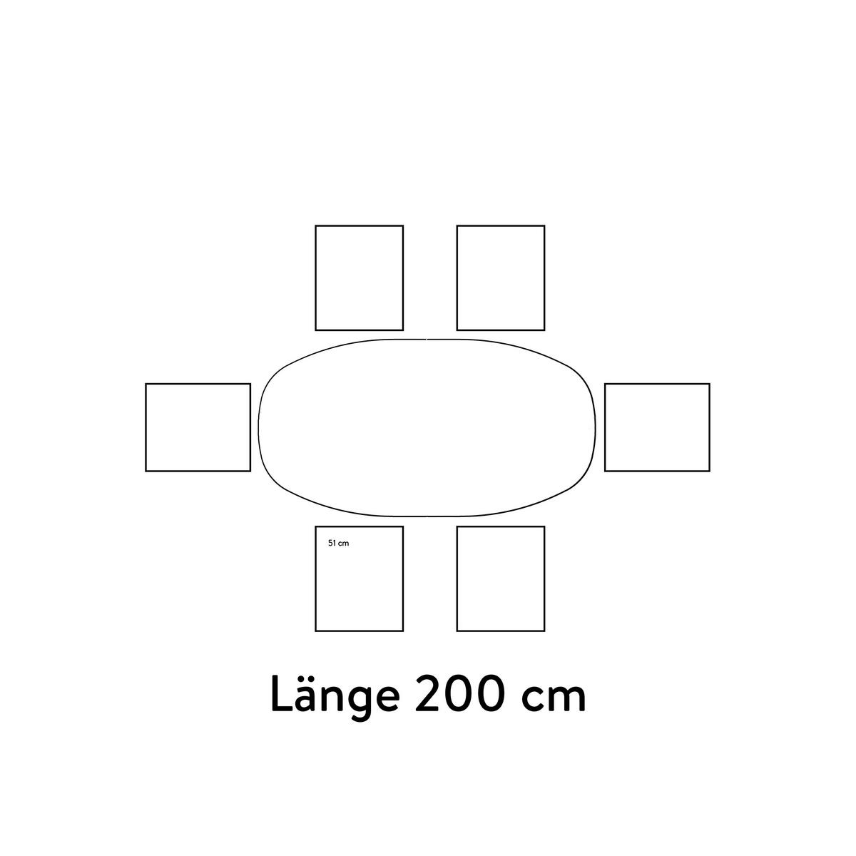 ESSTISCH Schwarz, Eiche dunkel bootsförmig  in verschiedenen Holzdekoren erhältlich  - Eiche dunkel/Schwarz, Basics, Holzwerkstoff/Metall (200/105/76cm) - Celina Home