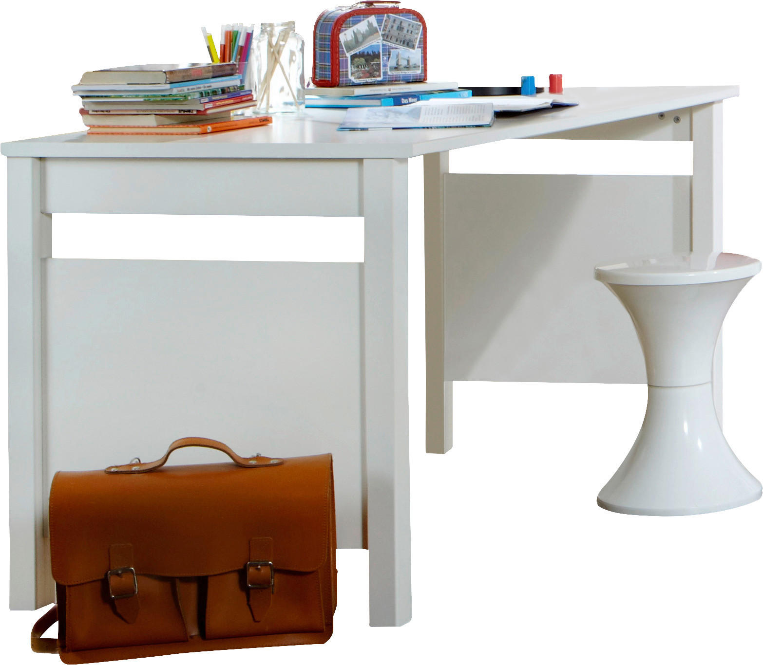 PSACÍ STŮL PRO MLÁDEŽ, bílá, 140/70/72 cm - bílá, Lifestyle, kompozitní dřevo (140/70/72cm) - Livetastic