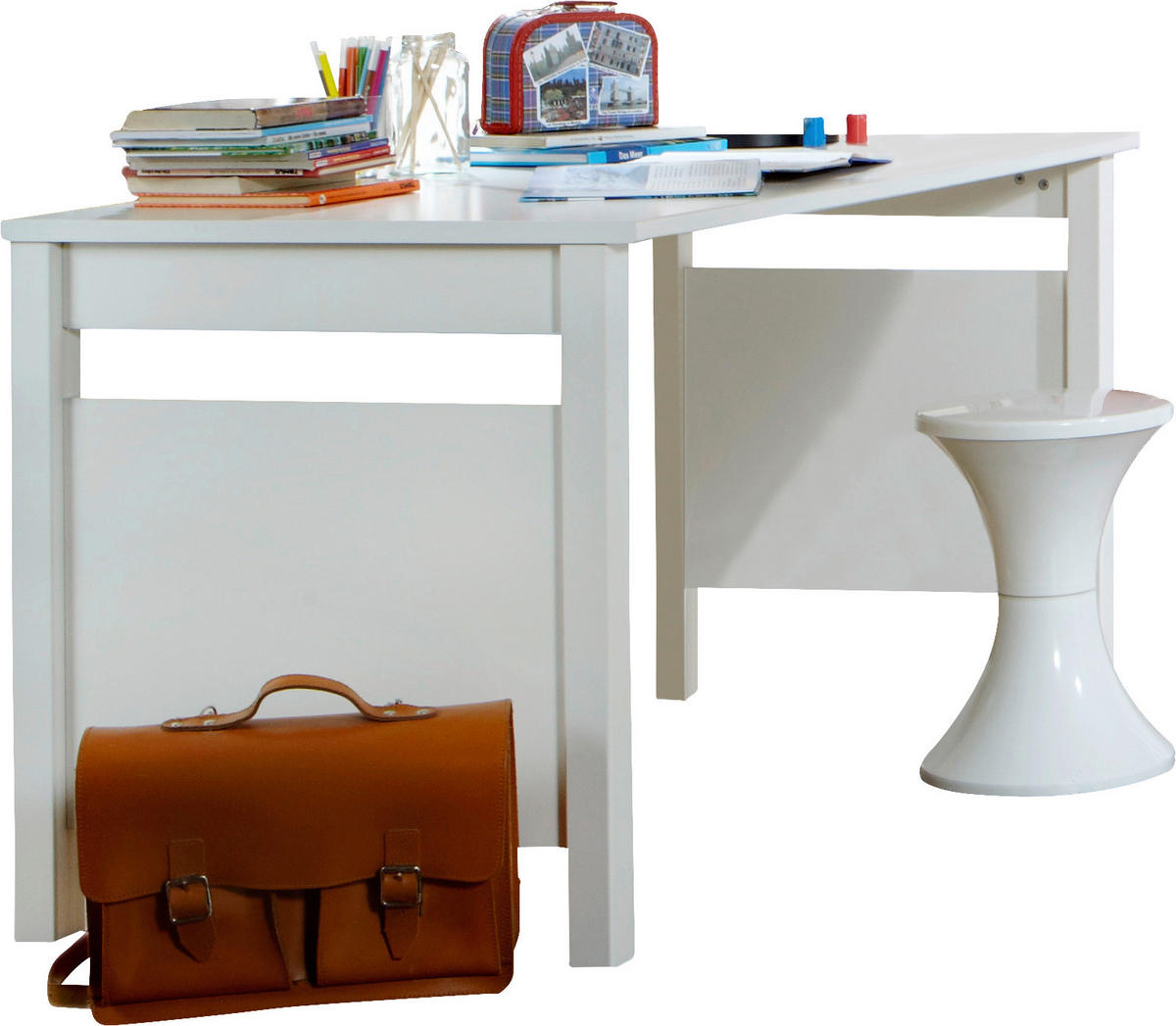 PSACÍ STŮL PRO MLÁDEŽ, bílá, 140/70/72 cm - bílá, Lifestyle, kompozitní dřevo (140/70/72cm) - Livetastic