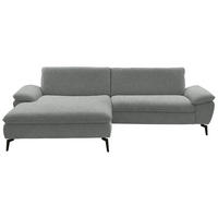 ECKSOFA in Webstoff Grau  - Schwarz/Grau, Design, Textil/Metall (197/295cm) - Valdera