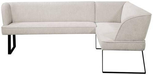 ECKBANK 243/189 cm Webstoff Schwarz, Hellgrau   - Hellgrau/Schwarz, Design, Textil/Metall (243/189cm) - Novel