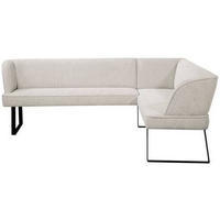 ECKBANK 243/189 cm Webstoff Schwarz, Hellgrau   - Hellgrau/Schwarz, Design, Textil/Metall (243/189cm) - Novel