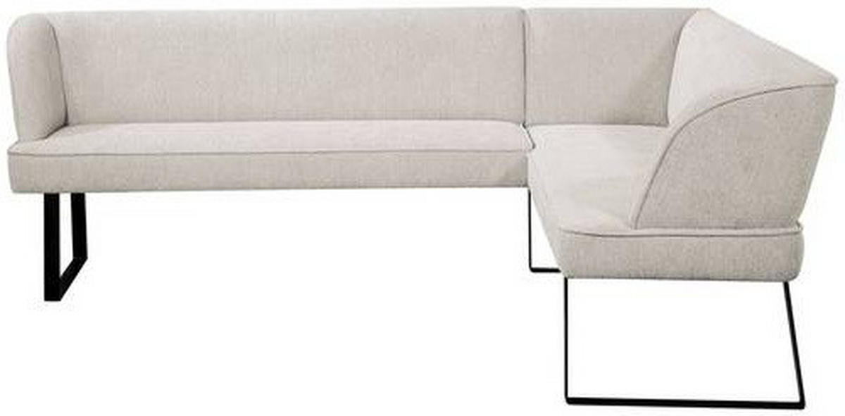 ECKBANK 243/189 cm Webstoff Schwarz, Hellgrau   - Hellgrau/Schwarz, Design, Textil/Metall (243/189cm) - Novel