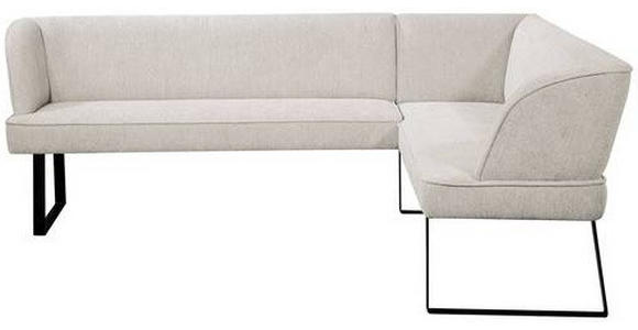 ECKBANK 243/189 cm Webstoff Schwarz, Hellgrau - Hellgrau/Schwarz, Design, Textil/Metall (243/189cm) - Novel