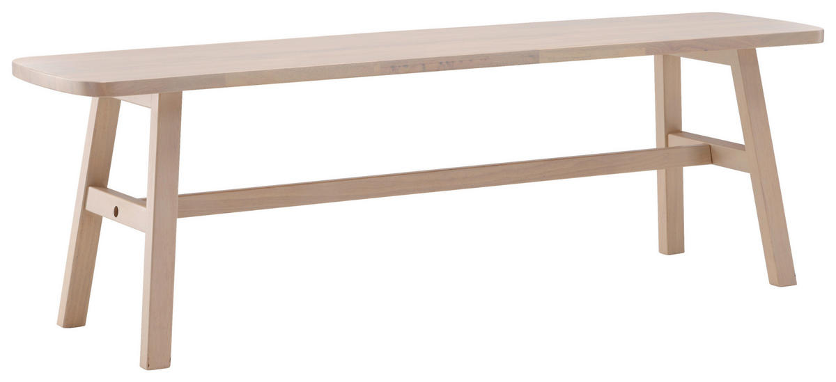 SITZBANK 140/45/35 cm Weiß Kautschukholz furniert  - Weiß, Design, Holz (140/45/35cm) - Livetastic