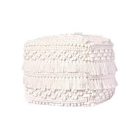 POUF in Creme Textil  - Creme, Trend, Textil (50/45/50cm) - Kayoom