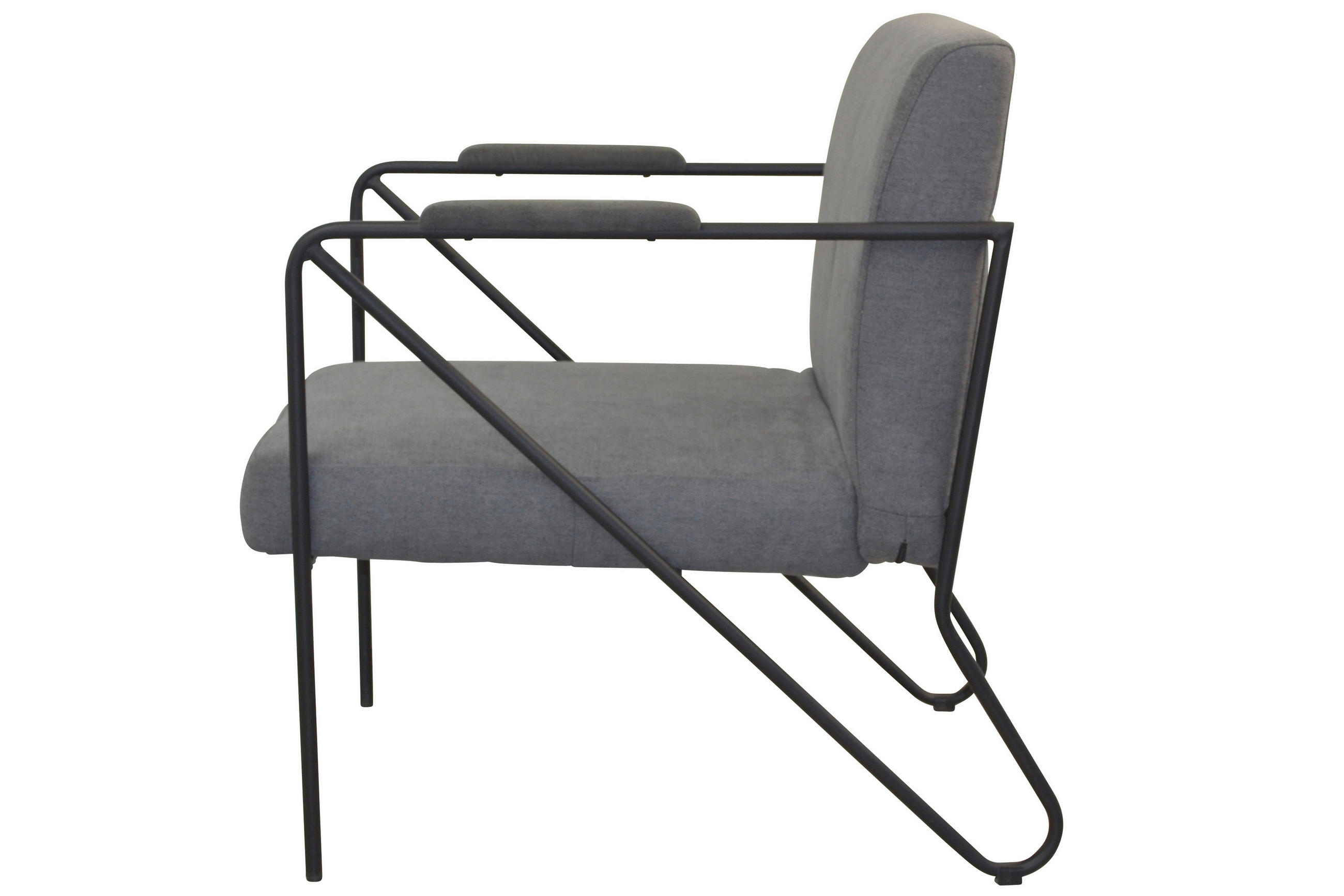 SESSEL Webstoff, Flachgewebe Grau    - Schwarz/Grau, Design, Textil/Metall (76/64/77cm) - MID.YOU