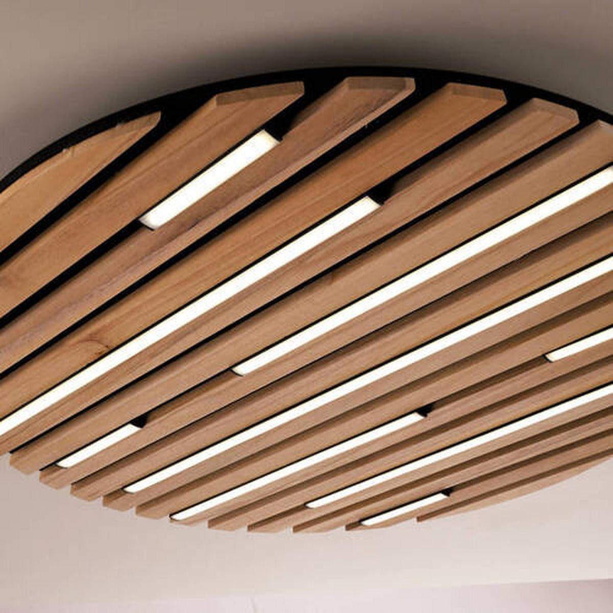 LED-DECKENLEUCHTE  Smart 60/60/6 cm   - Eichefarben, Natur, Holz/Kunststoff (60/60/6cm) - Paul Neuhaus
