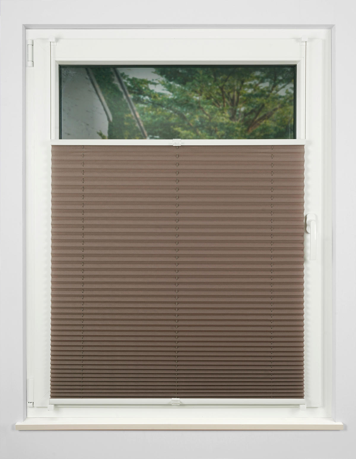 PLISSEE  halbtransparent   100/130 cm   - Taupe, Basics, Textil (100/130cm)