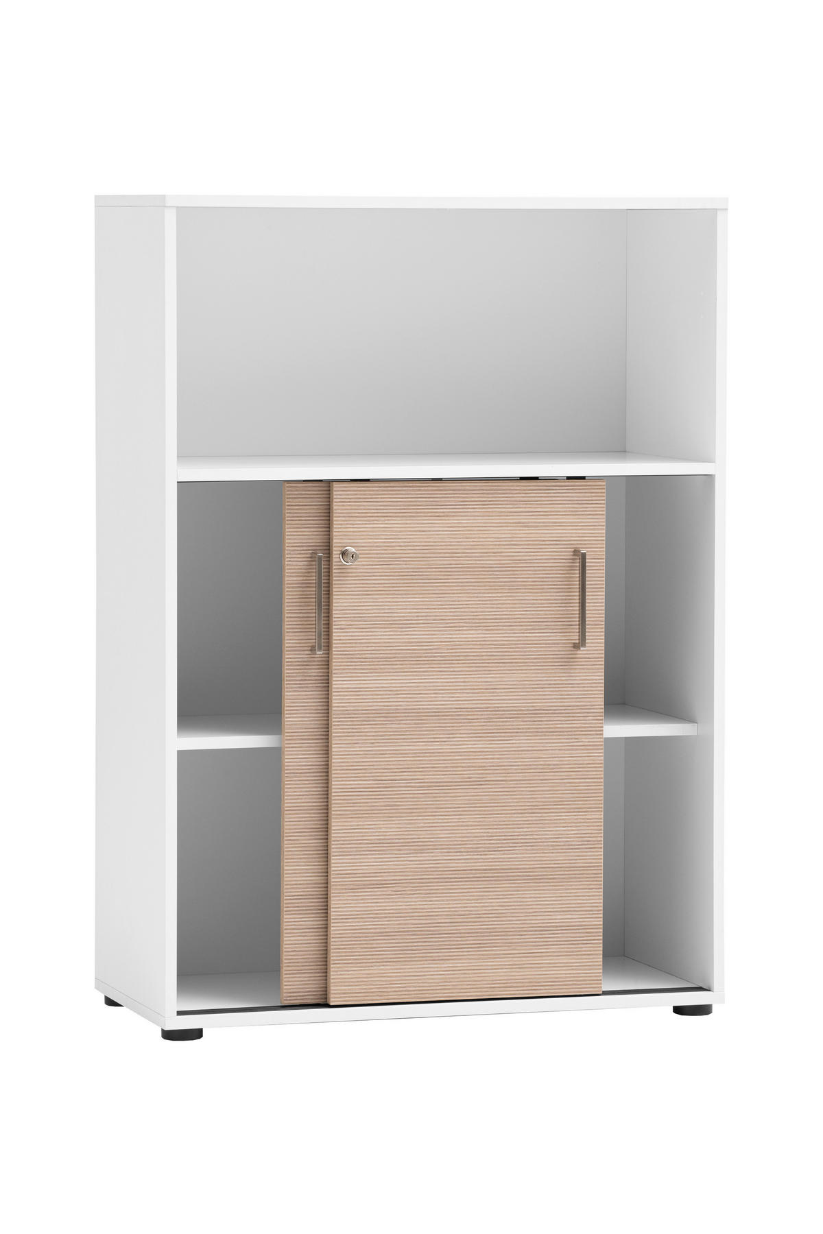 AKTENSCHRANK Weiß, Beige  - Beige/Weiß, MODERN, Holzwerkstoff (80,1/113,4/38,2cm) - MID.YOU
