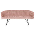 SITZBANK 202/88/65 cm Flachgewebe Rosa Metall  - Schwarz/Rosa, Design, Textil/Metall (202/88/65cm) - Novel