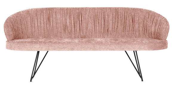 SITZBANK 202/88/65 cm Flachgewebe Rosa Metall - Schwarz/Rosa, Design, Textil/Metall (202/88/65cm) - Novel