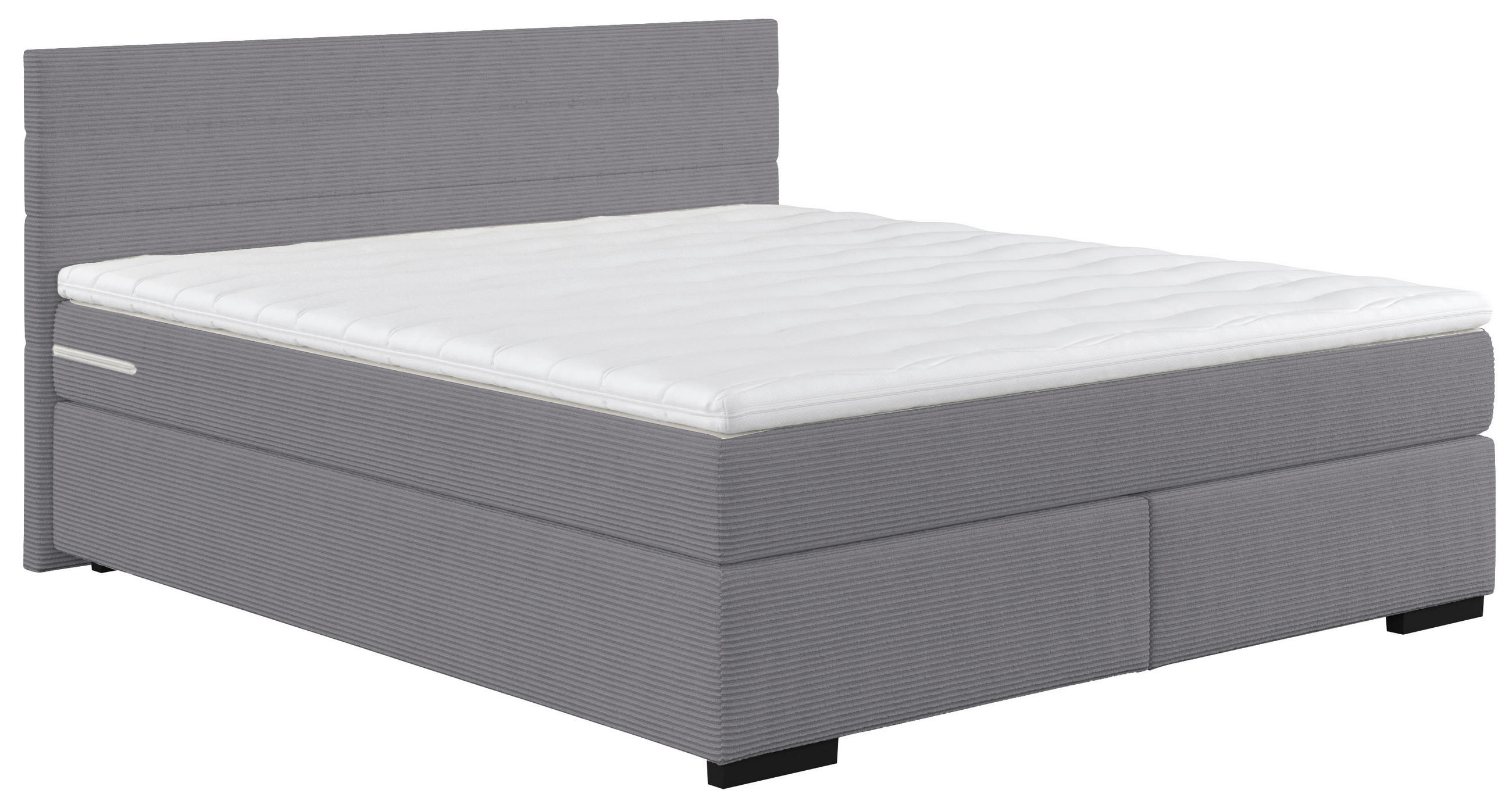 POSTELJA BOXSPRING   x  , les, umetna masa, tekstil temno siva  - temno siva/črna, Basics, umetna masa/tekstil (180/200cm) - Carryhome
