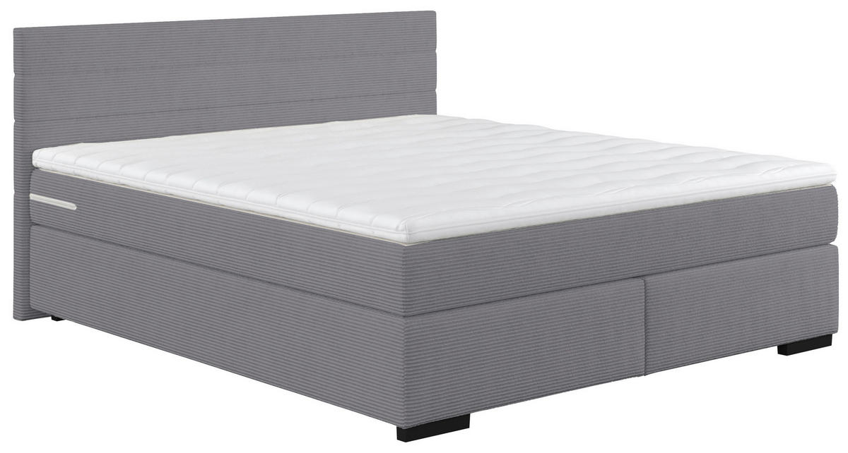 POSTELJA BOXSPRING   x  , les, umetna masa, tekstil temno siva  - temno siva/črna, Basics, umetna masa/tekstil (180/200cm) - Carryhome