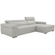 ECKSOFA DUA in Echtleder Beige  293/170 cm  - Chromfarben/Beige, Design, Leder/Metall (293/170cm) - Novel