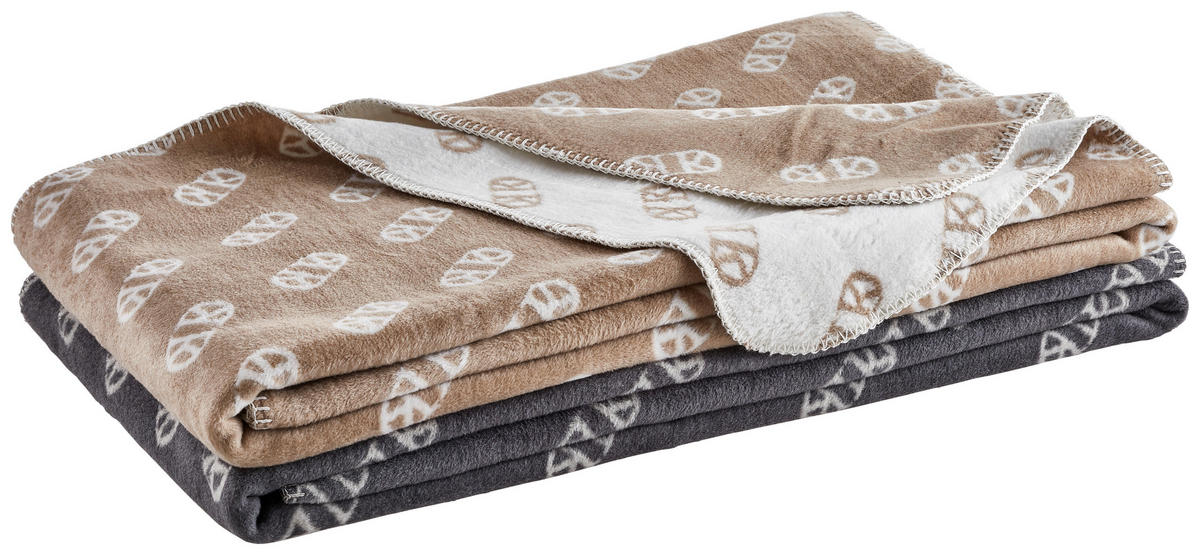 PLÄD BASIC 150/200 cm  - silver/antracit, Design, textil (150/200cm) - Dieter Knoll