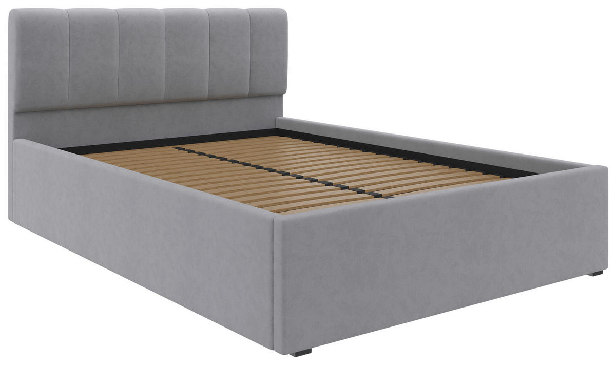 POLSTERBETT 140/200 cm  in Silberfarben  - Silberfarben/Schwarz, Design, Holz/Kunststoff (140/200cm) - Stylife
