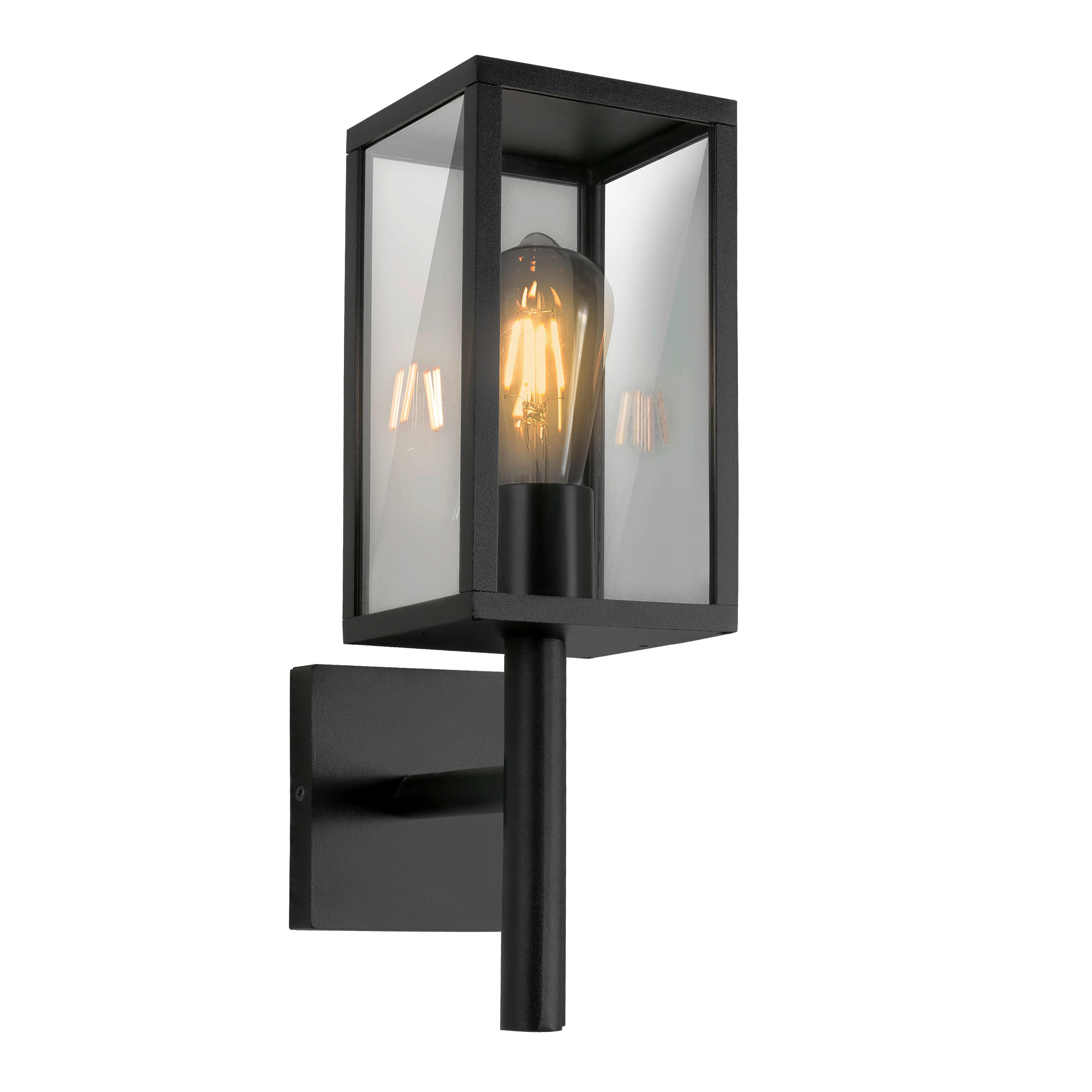 VÄGGLAMPA FÖR UTOMHUS - svart, Design, metall (12/19/38cm)