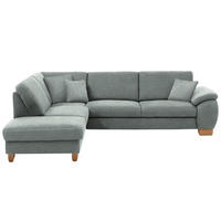 ECKSOFA  in Mikrofaser Grau  236/286 cm  - Wildeiche/Beige, KONVENTIONELL, Holz/Textil (236/286cm) - Voleo