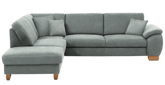 ECKSOFA in Mikrofaser Grau  236/286 cm  - Wildeiche/Beige, KONVENTIONELL, Holz/Textil (236/286cm) - Voleo
