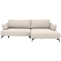 ECKSOFA Struktur Sandfarben  - Sandfarben/Schwarz, Design, Textil/Metall (284/186cm) - Lomoco