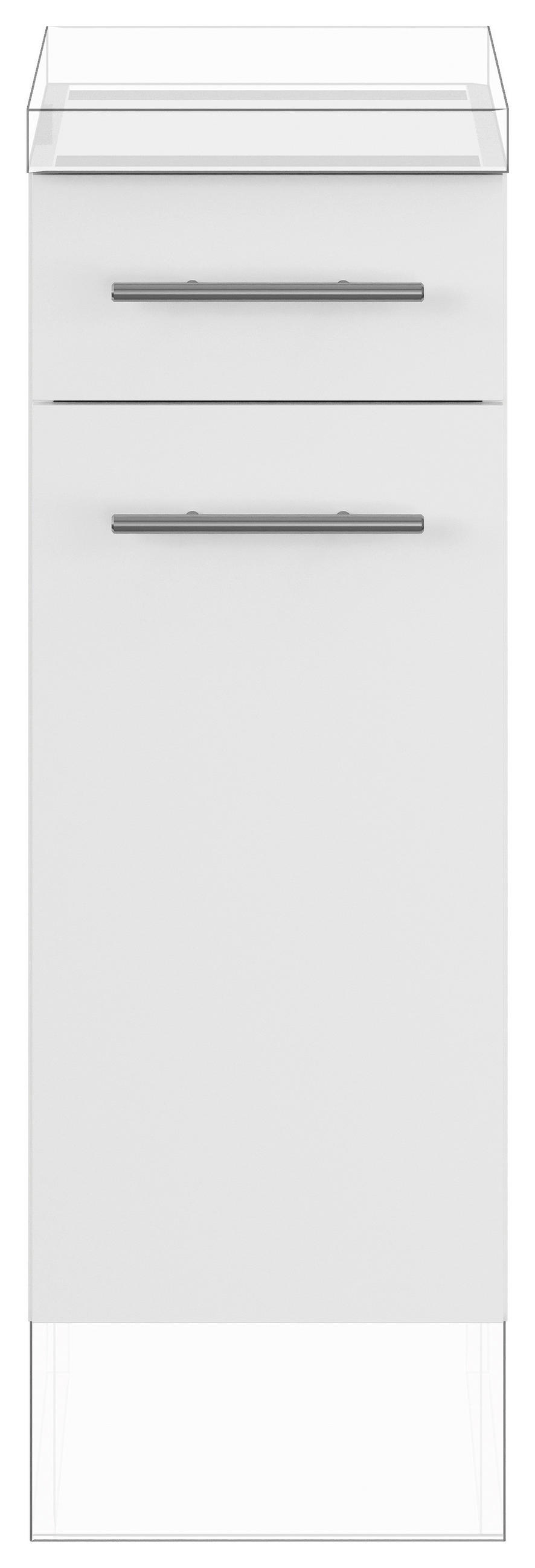 SCHUBKASTENUNTERSCHRANK 30/87,8/57,6 cm  in Weiß  - Edelstahlfarben/Weiß, Basics, Holzwerkstoff/Metall (30/87,8/57,6cm) - Impuls