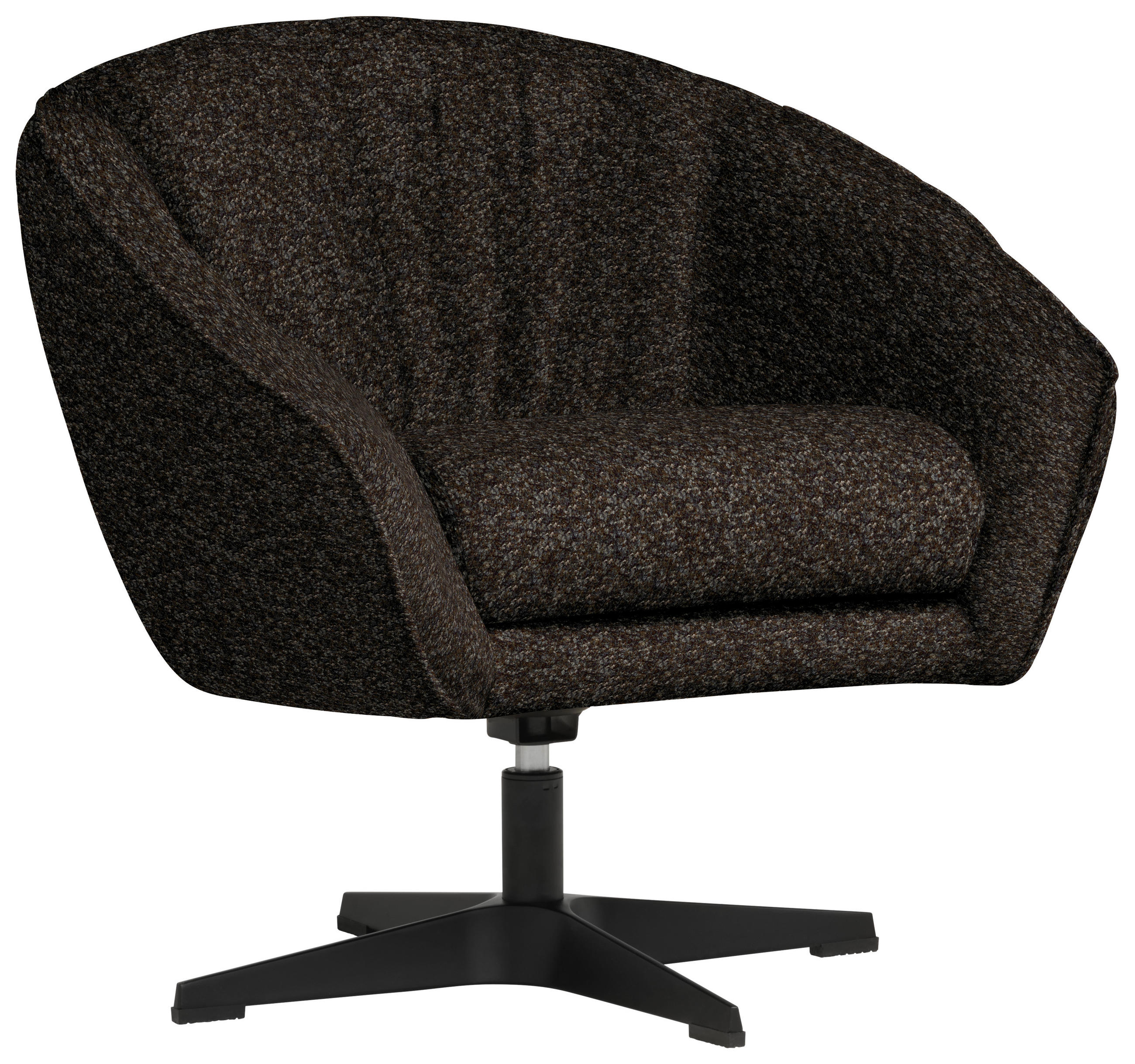 SESSEL in Bouclé Dunkelbraun  - Dunkelbraun/Schwarz, Design, Textil/Metall (80/78/80cm) - Stylife
