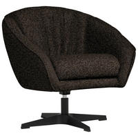 SESSEL in Bouclé Dunkelbraun  - Dunkelbraun/Schwarz, Design, Textil/Metall (80/78/80cm) - Stylife
