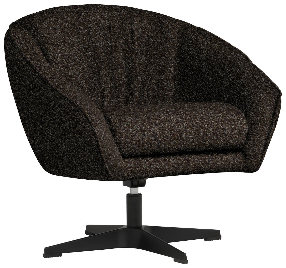 SESSEL in Bouclé Dunkelbraun  - Dunkelbraun/Schwarz, Design, Textil/Metall (80/78/80cm) - Stylife