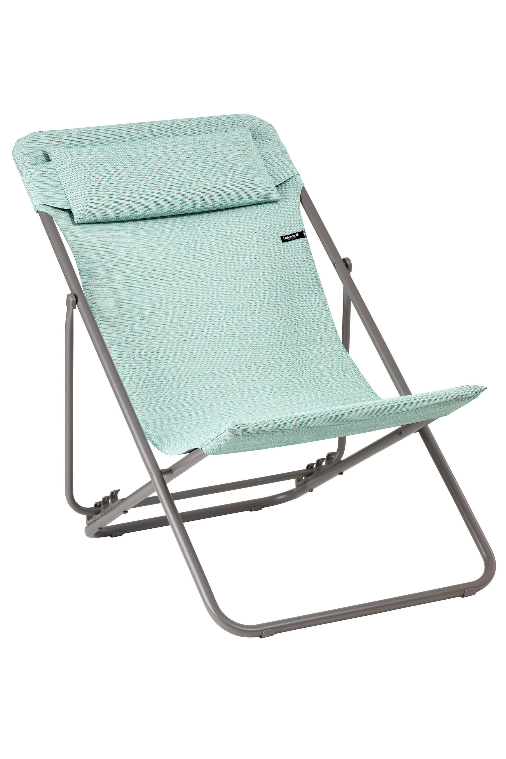 STRANDSTUHL Stahl Türkis, Titanfarben  - Türkis/Titanfarben, Basics, Kunststoff/Metall (62/77-83/94-96cm) - Lafuma Mobilier