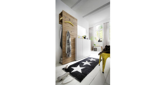 GARDEROBE 3-teilig in 175/190/39 cm - Eichefarben/Weiß, Design, Holzwerkstoff (175/190/39cm) - Carryhome