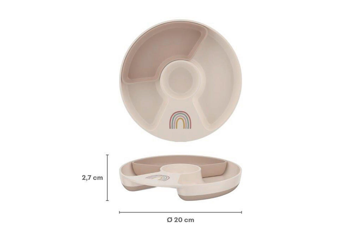 KINDERTELLER Mio  - Salbeigrün/Multicolor, Basics, Kunststoff (20cm) - Mepal