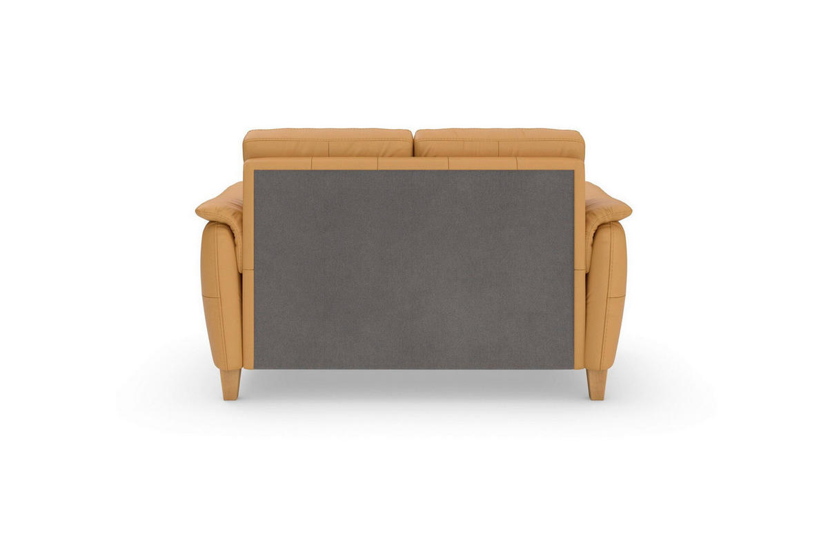 2-SITZER-SOFA PALMERA E Currygelb Echtleder  - Currygelb/Eichefarben, Basics, Leder/Holz (149/89/89cm) - Sit & More
