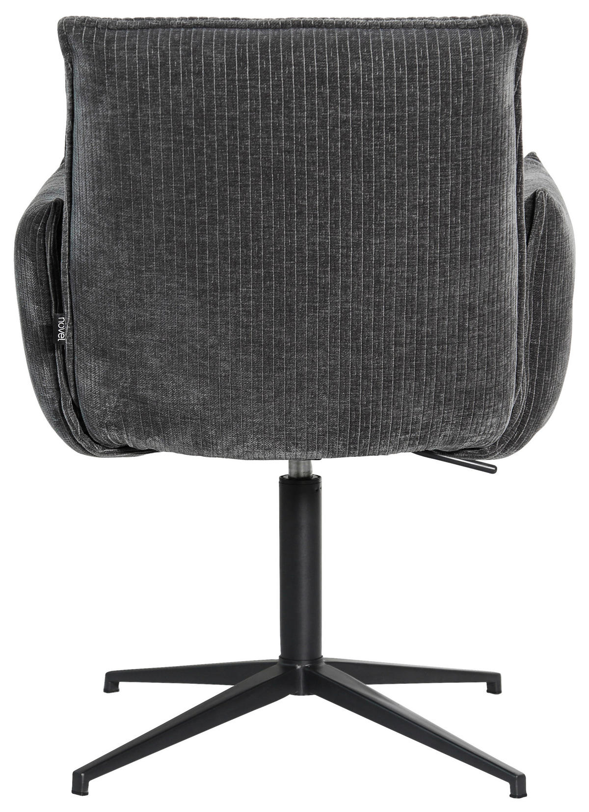 STOL MED ARMSTÖD järn sammet  - svart, Design, metall/textil (63/63,5/86cm) - Novel