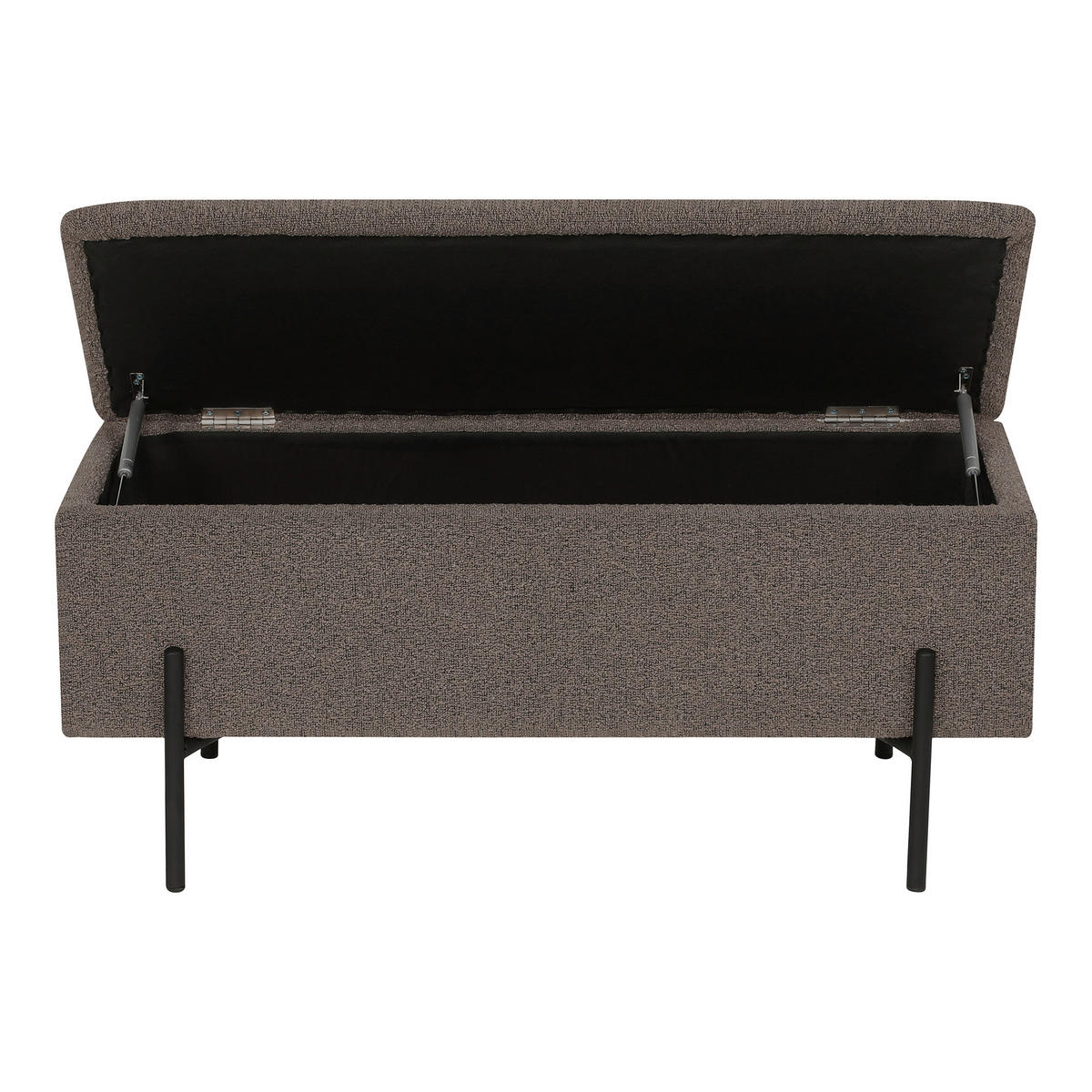 TRUHENBANK 95/43/36,5 cm Bouclé Braun Metall  - Schwarz/Braun, Design, Textil/Metall (95/43/36,5cm) - MID.YOU