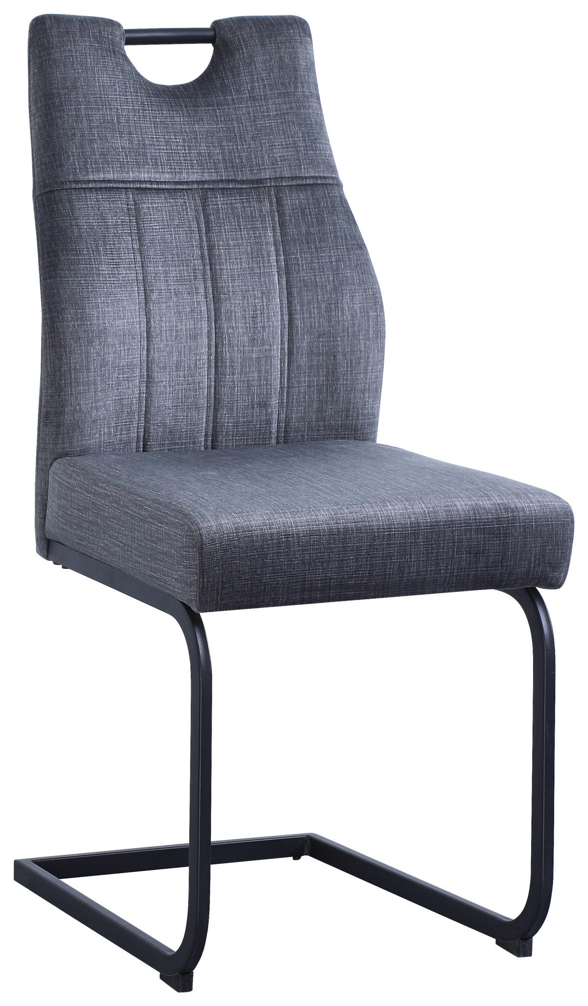 SCHWINGSTUHL  in Eisen Samt  - Schwarz/Grau, Design, Textil/Metall (46/97/58cm) - Carryhome