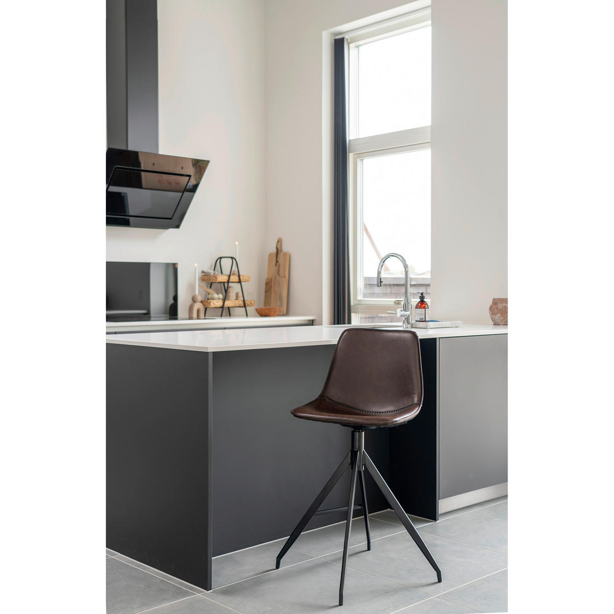 BARPALL SET i brun  - brun/svart, Modern, metall/textil (44/96/51cm) - MID.YOU