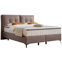 BOXSPRINGBETT 180/200 cm  in Mokka  - Schwarz/Mokka, Design, Leder/Holz (180/200cm) - Novel