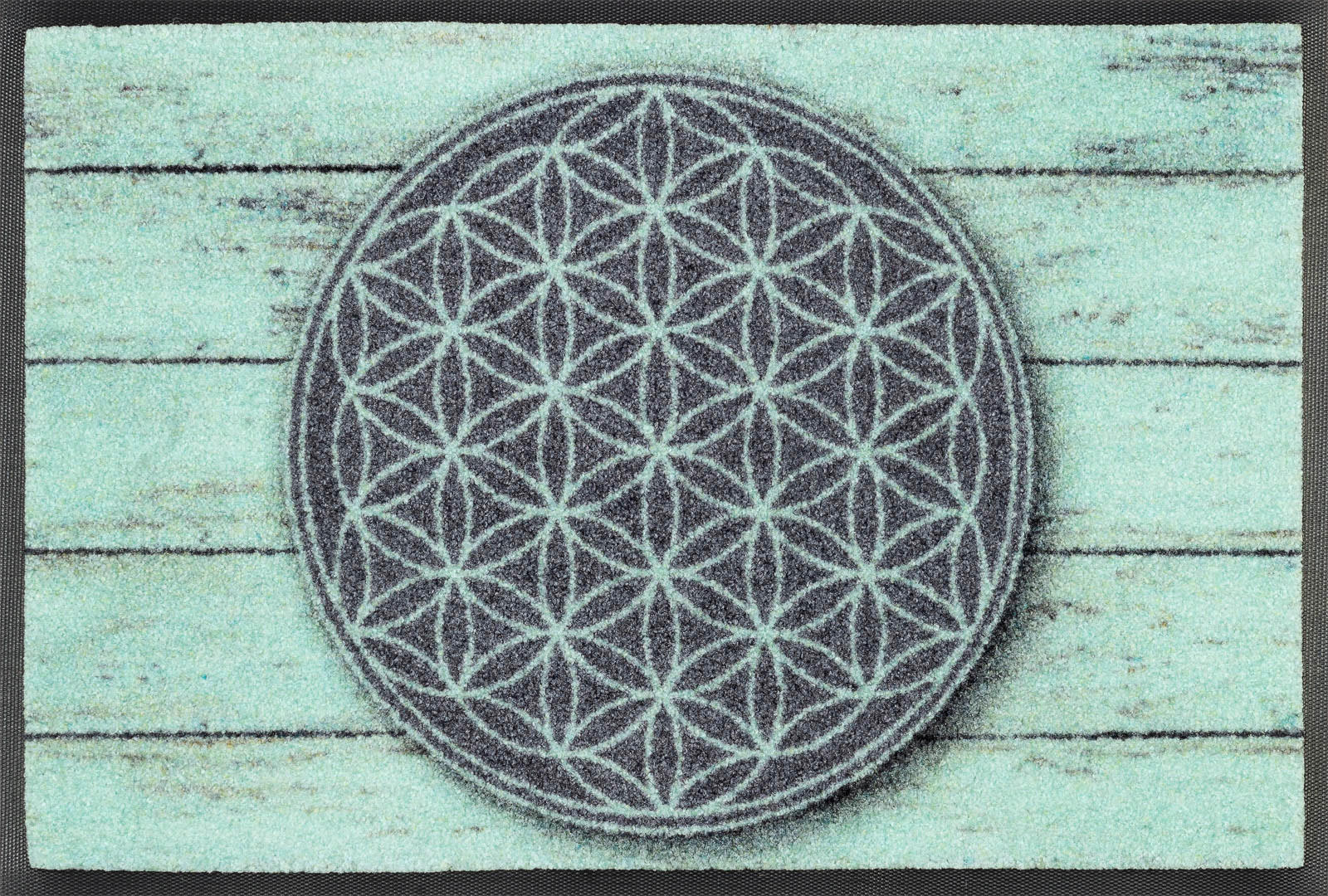 FUßMATTE 40/60 cm Pattern Of Life  - Hellgrün/Grau, KONVENTIONELL, Kunststoff/Textil (40/60cm) - wash+dry