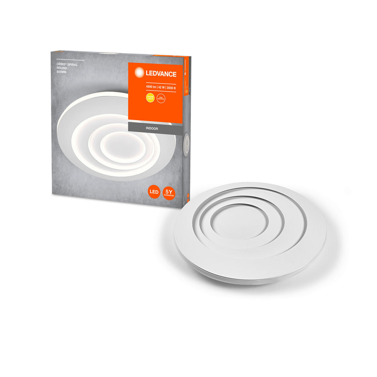 LED-DECKENLEUCHTE Orbis Spiral Round 50,6/5,6 cm   - Weiß, Design, Metall (50,6/5,6cm) - Ledvance