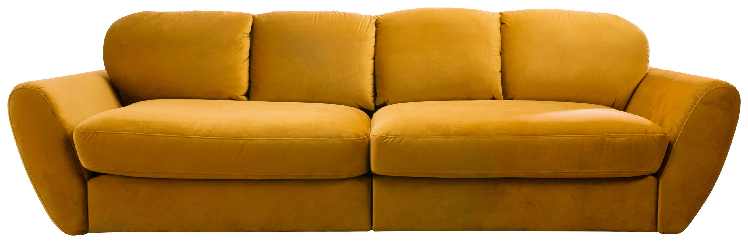 BIGSOFA Flachgewebe Gelb, Goldfarben  - Gelb/Goldfarben, MODERN, Kunststoff/Textil (290/96/113cm) - Cantus
