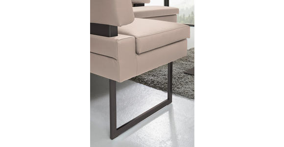 ECKBANK 158/200 cm  in Creme  - Creme/Schwarz, Design, Textil/Metall (158/200cm) - Dieter Knoll