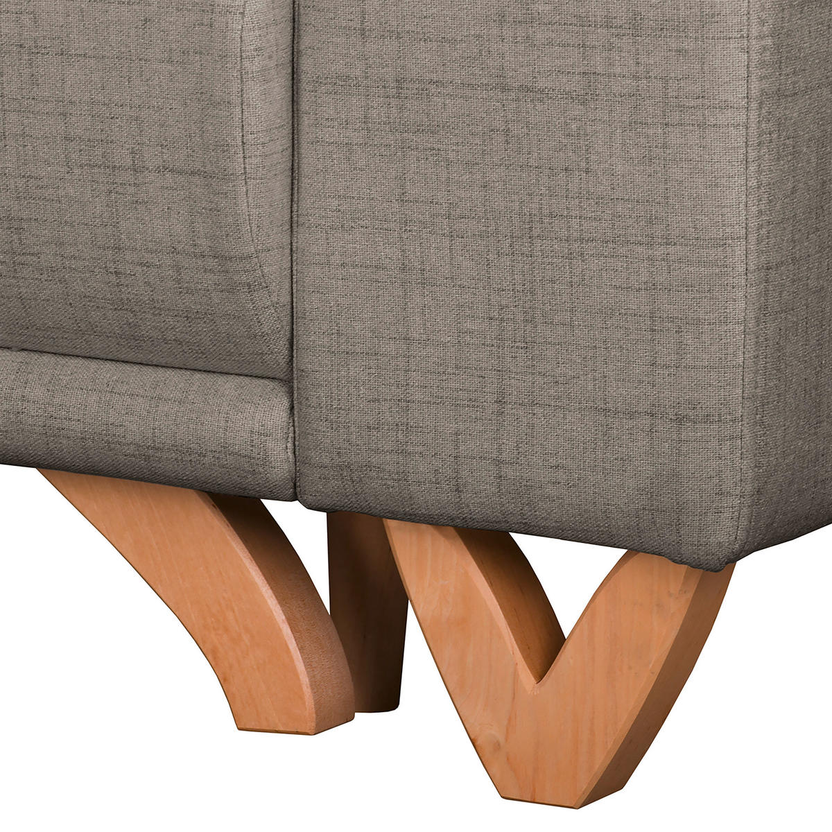 ECKSOFA Bella Graphitfarben Textilgeflecht  - Wengefarben/Graphitfarben, Design, Holz/Textil (257/174cm) - Livetastic