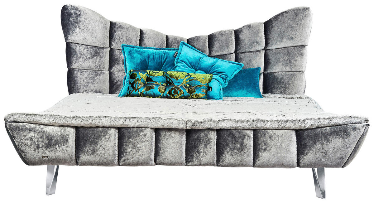 POLSTERBETT Silberfarben 160/200 cm  - Silberfarben, Design, Textil/Metall (160/200cm) - Bretz