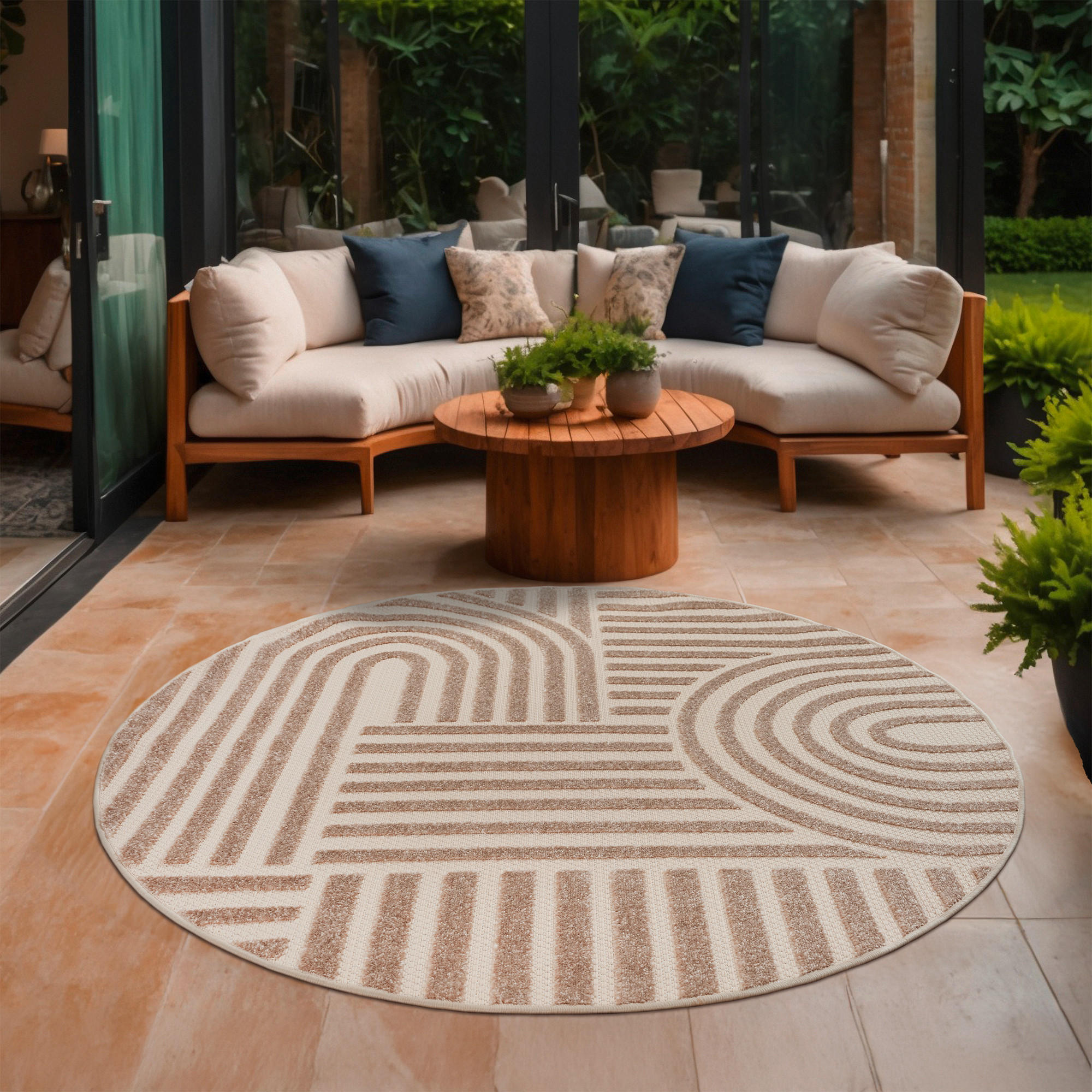OUTDOORTEPPICH 150 cm Berlin Beige  - Beige, Basics, Kunststoff/Textil (150cm) - Novel