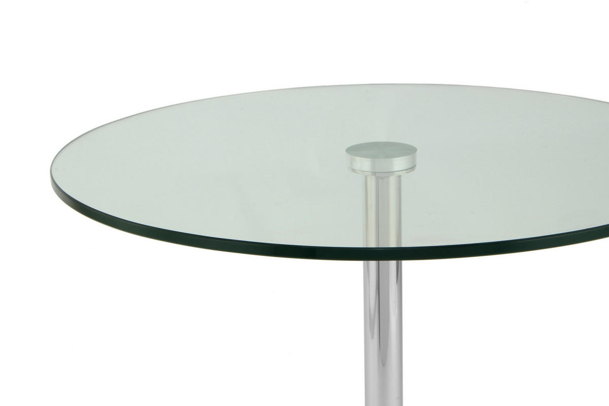 BEISTELLTISCH 46/46/53 cm Silberfarben, Weiß rund  - Silberfarben/Weiß, Design, Glas/Stein (46/46/53cm) - Kayoom