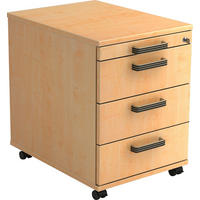 ROLLCONTAINER Ahornfarben  - Ahornfarben/Alufarben, KONVENTIONELL, Holzwerkstoff/Kunststoff (42,8/59/56cm) - Venda